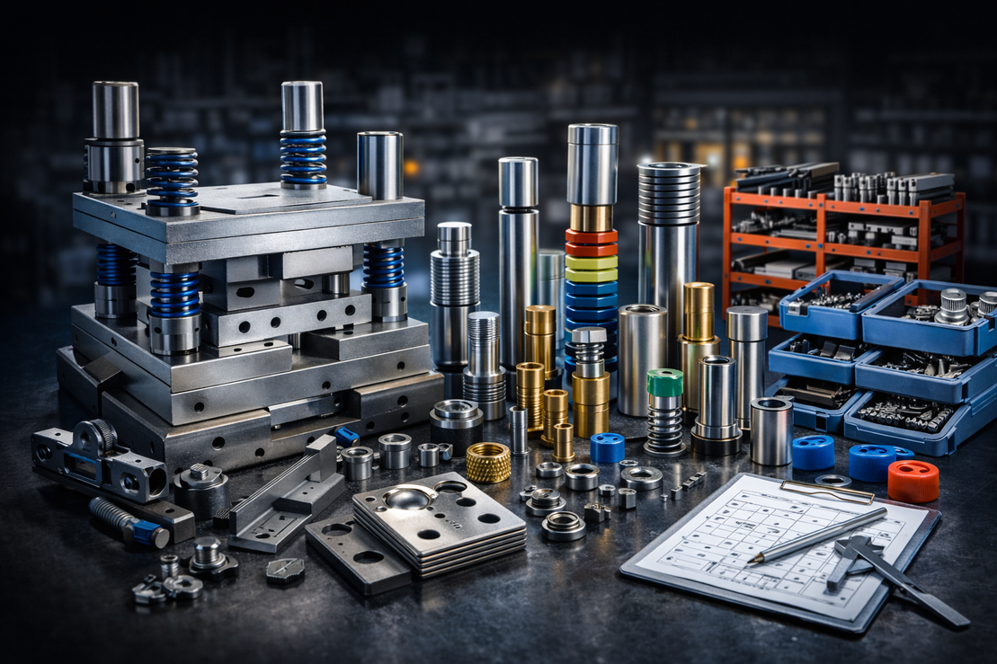 Ampia selezione di componenti e utensili su scaffalature